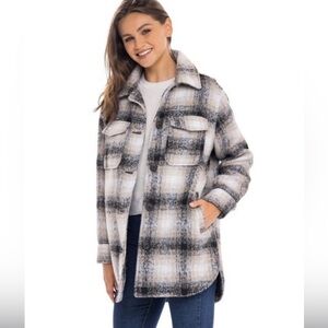 Sebby NWOT Plaid Oversized Wool-Blend Coat